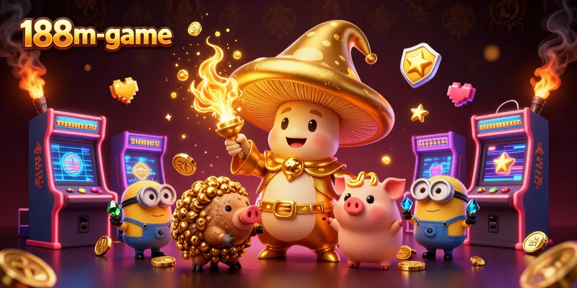 Experience the magic of 188m-game with golden characters and vibrant casino games!
