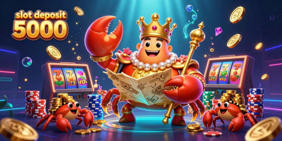 Experience excitement with slot deposit 5000 featuring a vibrant 3D golden crab emperor scene.